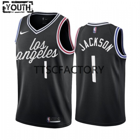 NBA Børn Trøje Los Angeles Clippers Reggie Jackson 1 Nike 2022-23 City Edition Sort Swingman